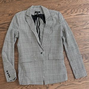 Aqua Brand Black and White Herringbone Check Blazer Size Small